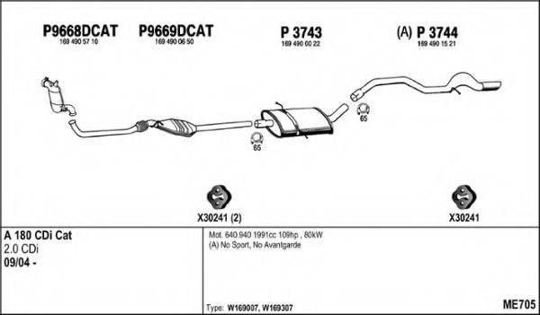 FENNO ME705 Exhaust System